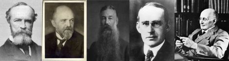 William James, Hans Driesch, Conway Lloyd Morgan, Arthur Eddington, and Alfred North Whitehead