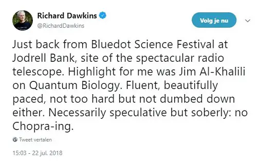 Dawkins tweet on Jim Al-Khalili