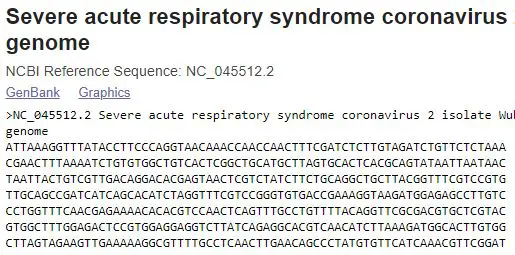 SARS-CoV-2 genome reference sequence