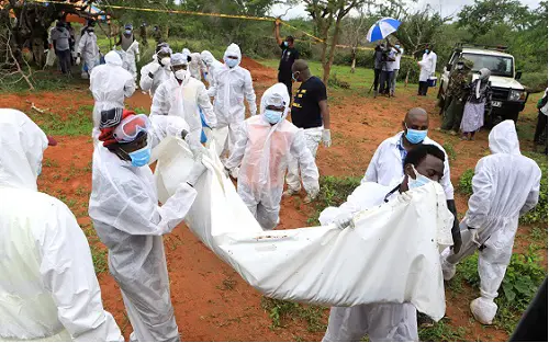 Kenya police exhume 21 bodies, including 3 children, during investigation into religious cult